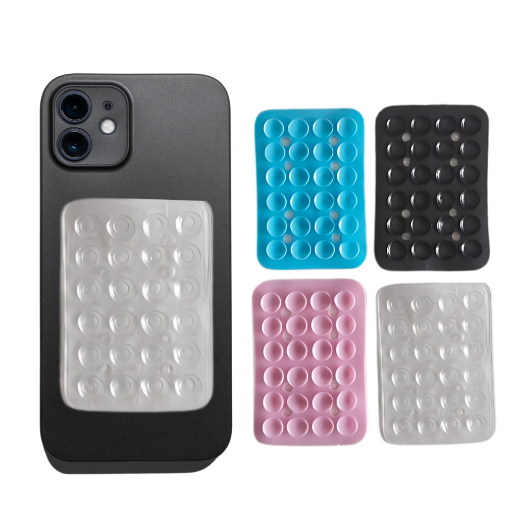 1Pc Ventosa De silicone, Minimalista Pretas, Caixa Telefone Antiderrapante, Suporte Portátil Móvel