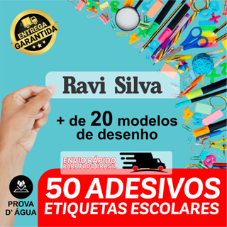 Etiqueta Escolar a prova d'água 5x1cm folha com 50 unid personalizada identificação Material Escolar em Oferta na Shopee
