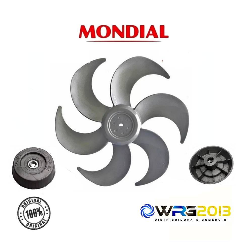 Hélice + Trava Mondial 30cm 6 Pás Prata