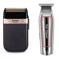 Kit KEMEI Máquina de acabamento KM-032 e Maquina de barbear Elétrico shaver Kemei KM-2024