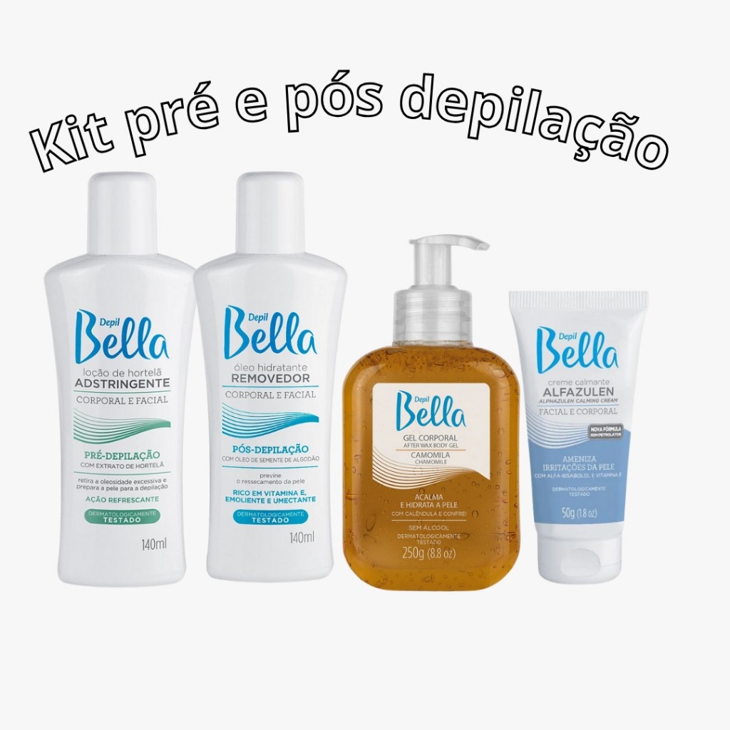 Kit Pré e Pós-Depilação Depil Bella - Completo para Cuidados com a Pele