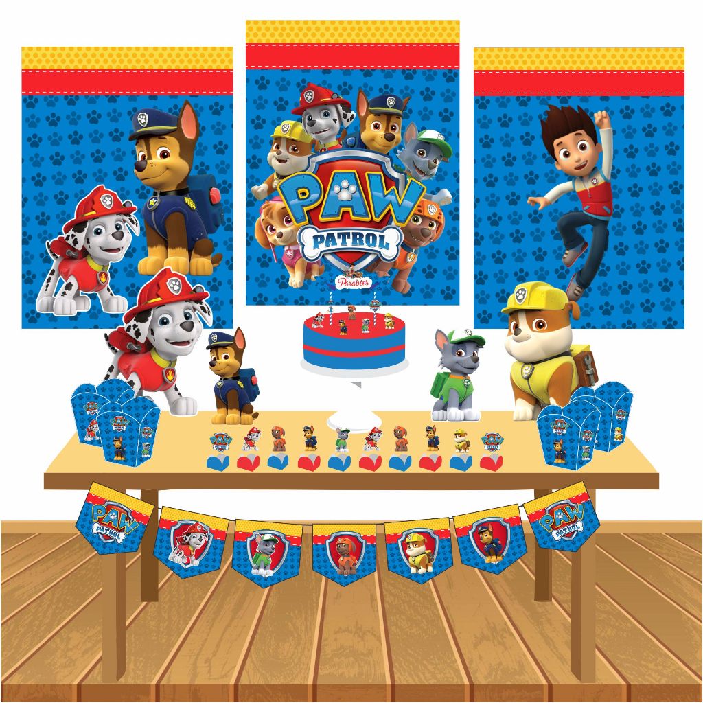 Kit Festa Infantil Patrulha Canina Aniversário Decoração só um bolinho em Casa em Oferta na Shopee