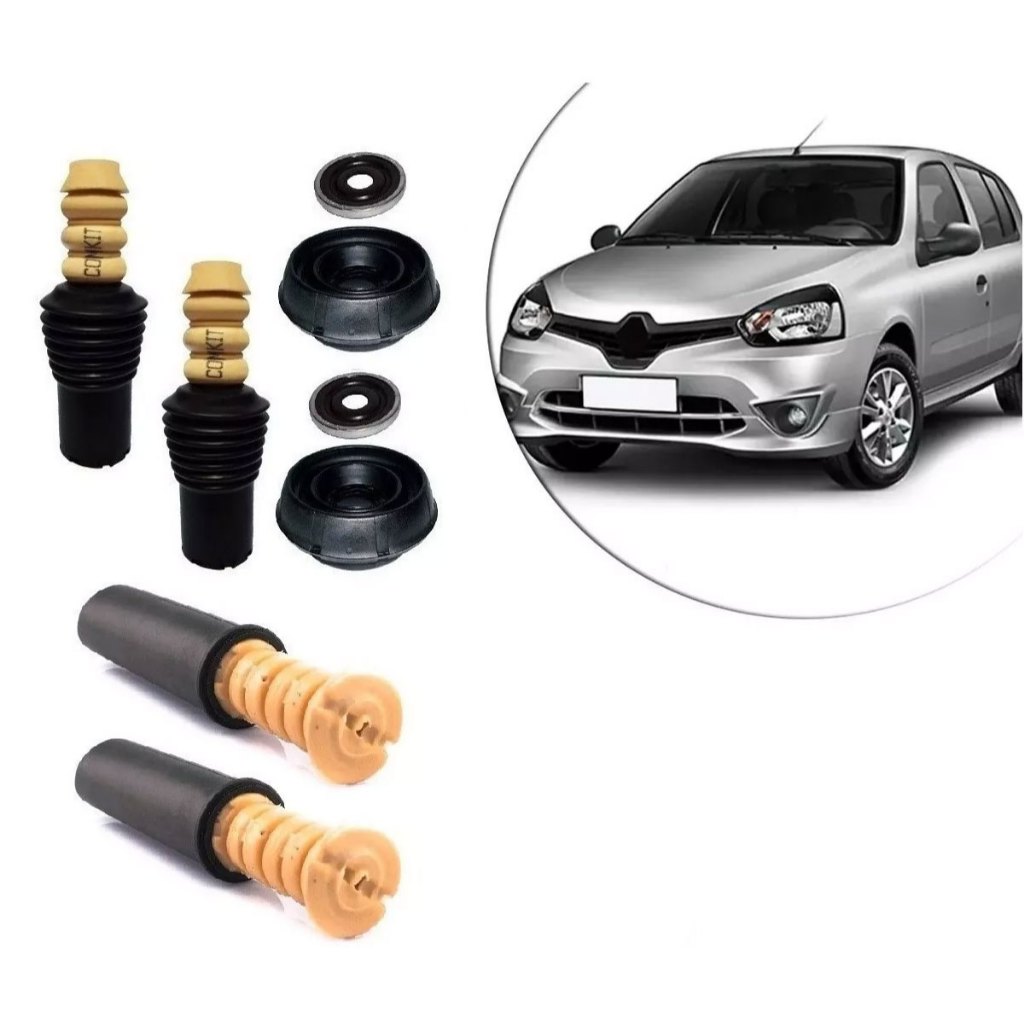 Kit Batente Coxim Dianteiro + Traseiro Renault Clio Symbol