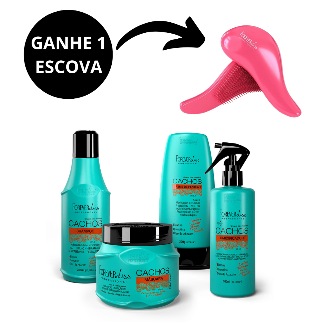 Kit Formador e Manutenção Dos Cachos 4 Produtos Forever Liss