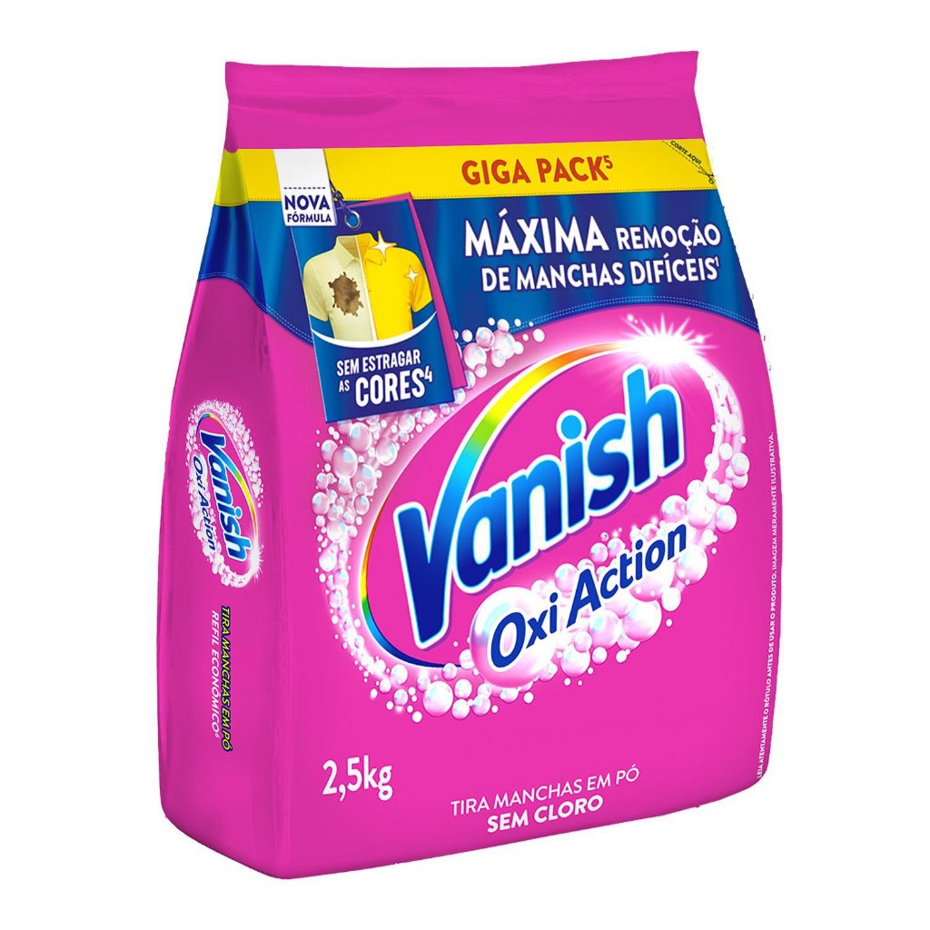 Tira Manchas Vanish em Pó Oxi Action para roupas coloridas Refil  2,5kg em Oferta na Shopee