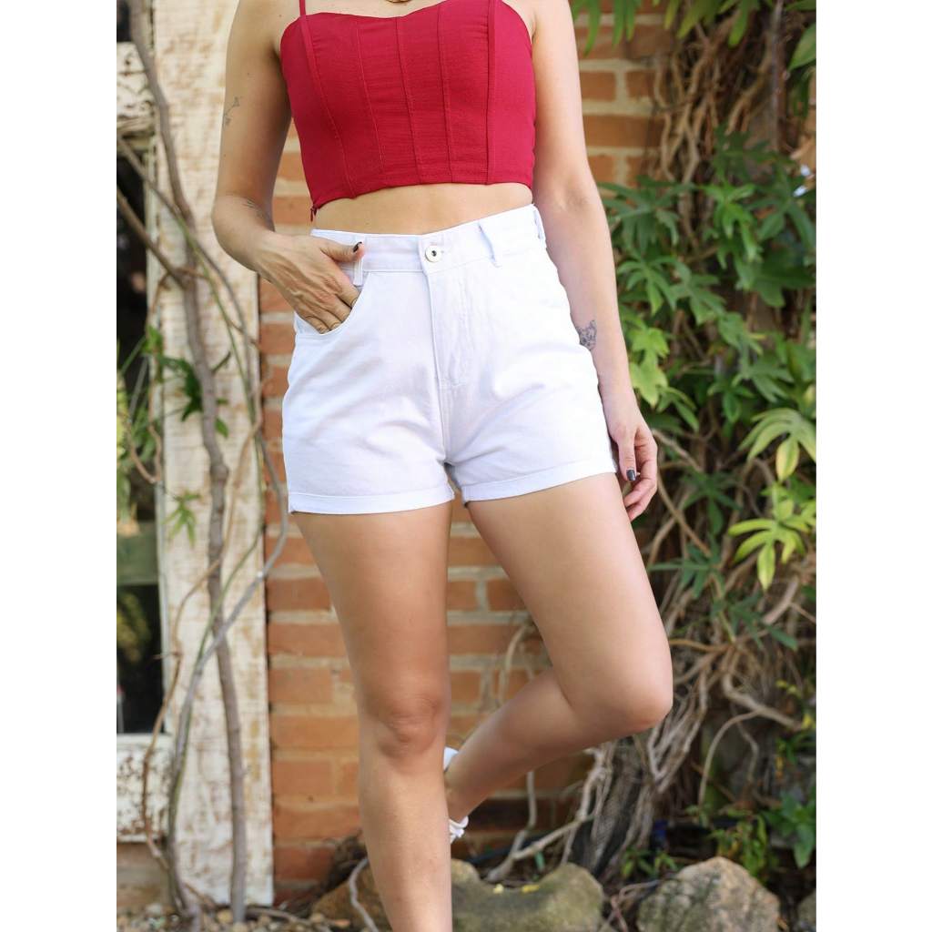Short Jeans Feminino Cintura Alta | Essencial de Verão | Emagrecedor e Versátil | Várias Cores