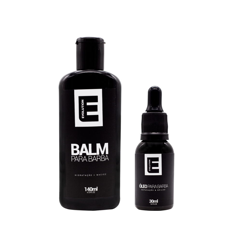 BALM PARA BARBA 140ml + ÓLEO PARA BARBA 30ml - KIT PARA CUIDADOS COM A BARBA