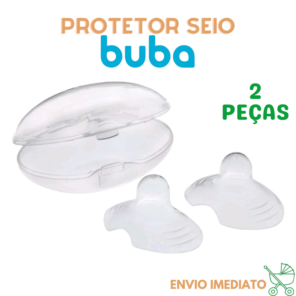 Protetor Silicone seio Para amamentação Mamilo Bico Seio Peito Original Buba 2 unidades