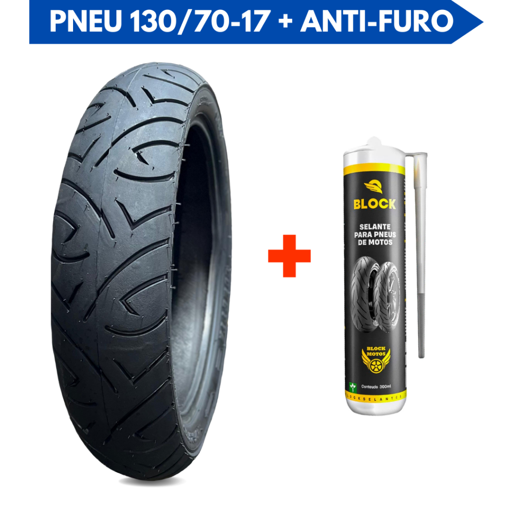 Pneu 130/70-17 Traseiro + Selante Antifuro Sport Twister CB300 Fazer 250c