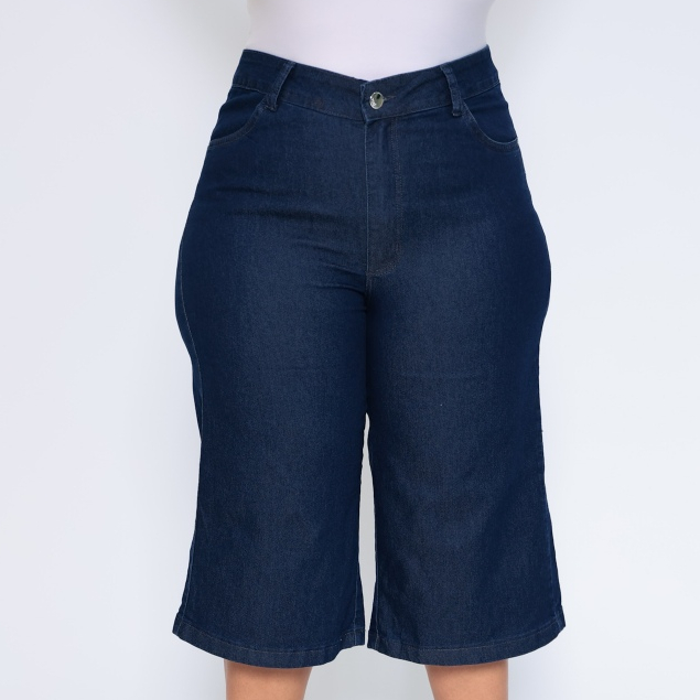 Bermuda Pantacourt wide leg cintura  alta lycra em Oferta na Shopee