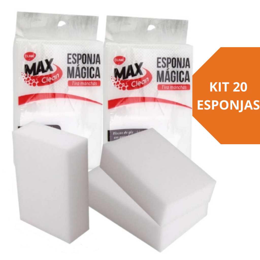 Kit 20 Esponja Mágica Clink de Melamina Tira Manchas Mágica