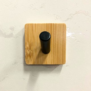 Gancho de Parede Auto Adesivo Ferro e Bambu em Oferta na Shopee