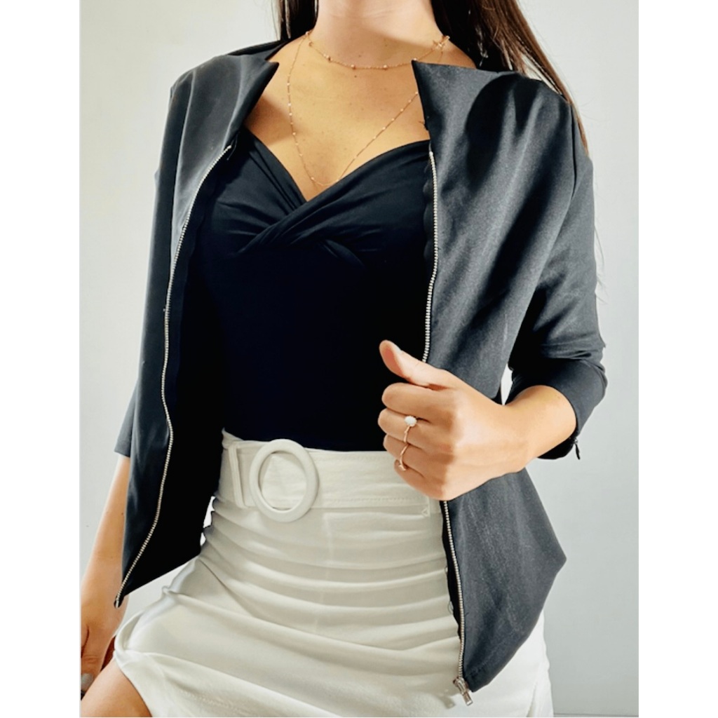 Blazer preto de alfaiataria TAM P