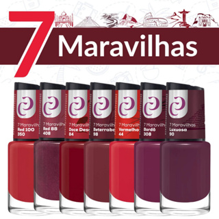 Kit de Esmaltes Cora Coleção 7 Maravilhas Vermelhos Clássicos Escuros Mais Vendidos Barato em Oferta na Shopee