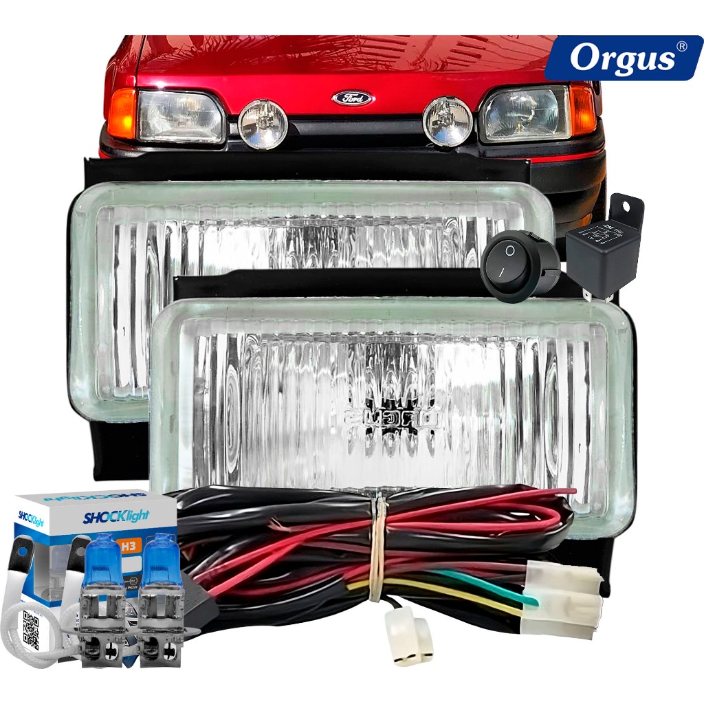 Farol Milha Escort Verona 87 88 89 90 a 93 Apollo Lente Vidro Orgus Completo Lâmpadas Super Brancas