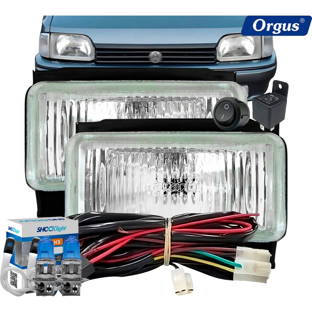 Farol Milha Apollo 87 88 a 93 Escort Verona Lente De Vidro Orgus Completo com Lâmpadas Super Brancas