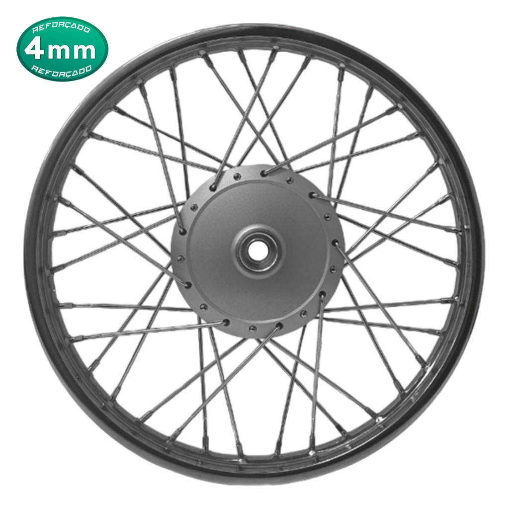 Roda Dianteira Ybr 125 2000 á 2008 Factor Alinhada Raio 4mm Tambor