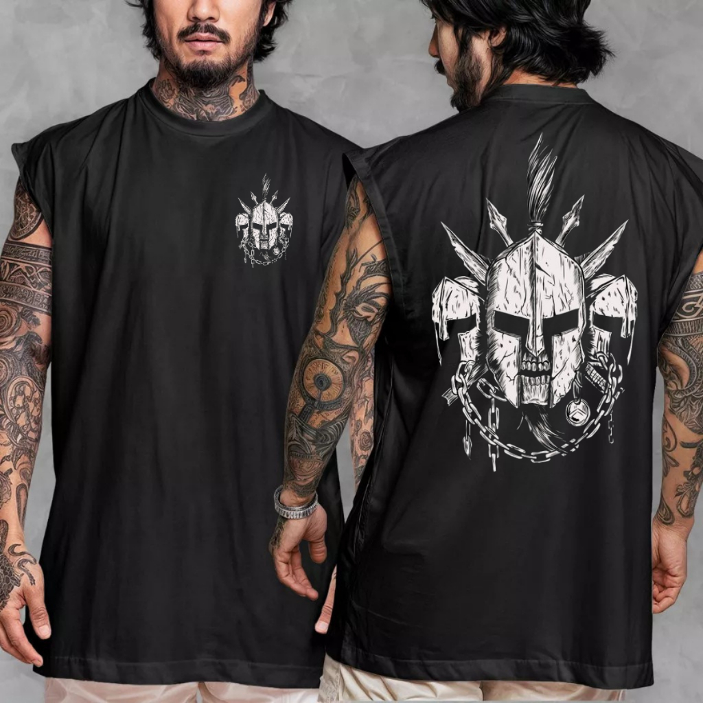 Camiseta Regata Oversized Estampado Guerreiros Da Maromba Confortavel E Leve
