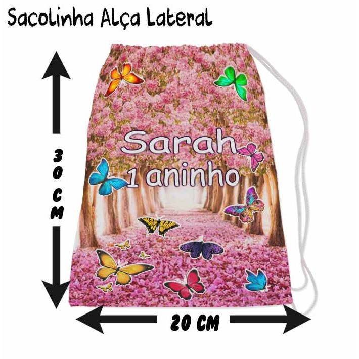 Kit Mochilinha Sacolinha Mochila Saco Sacochila Saquinho Lembrancinha Brinde Aniversario Personalizadas Jardim Encantado