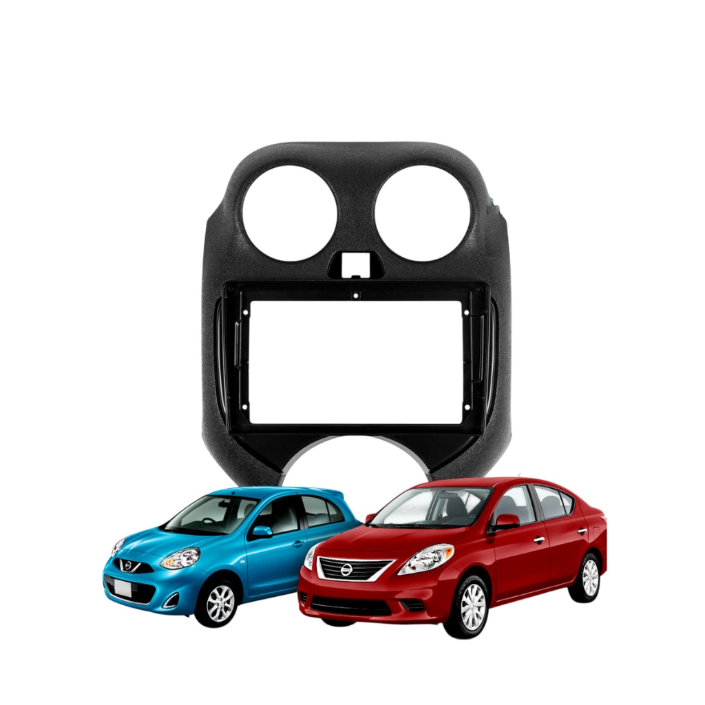 MOLDURA PARA CENTRAL MULTIMIDIA MP5 9 POL 2 DIN NISSAN MARCH VERSA 2010 A 2014 89/N17 em Oferta na Shopee