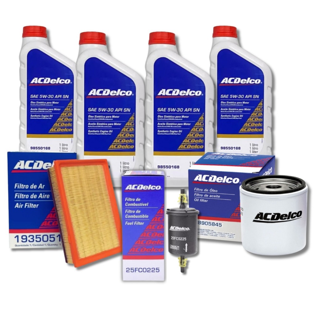 Kit Troca De Óleo 5W30 Sintético + Filtros de Óleo, Combustível e Ar Original Acdelco em Oferta na Shopee