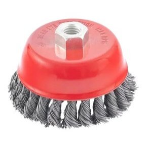 ESCOVA DE ACO TRANCADO TIPO COPO 3" ROSCA 14 MM MTX em Oferta na Shopee