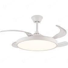 Ventilador de Teto Plafon 4 Pás Retrateis Ultra Silencioso LED Multicolor Moderno