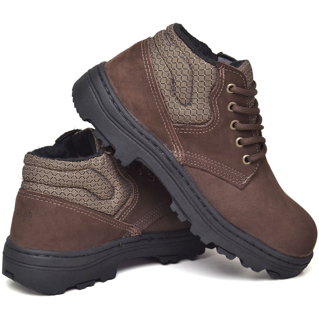 Botina De Segurança Marluvas  Nobuck Cafe, De Amarrar Com Certificado CA em Oferta na Shopee