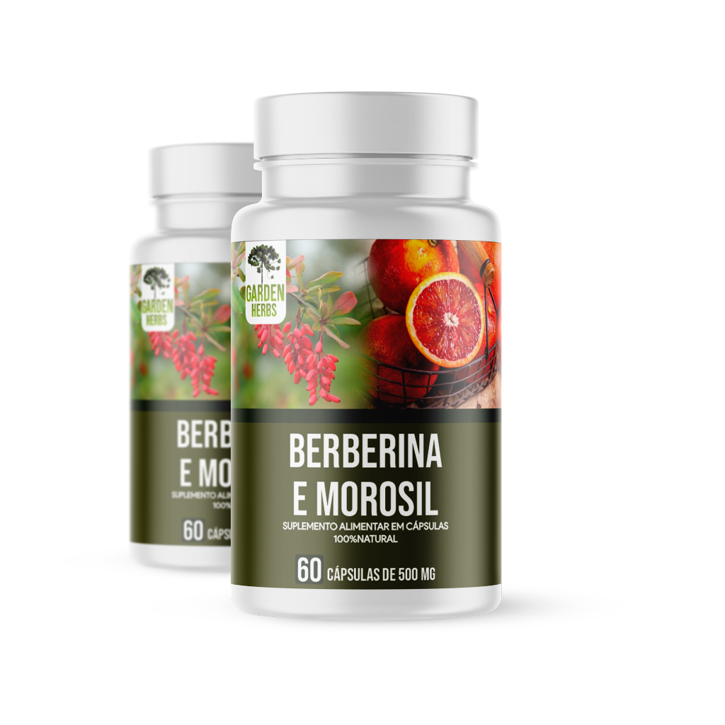Kit 2 Frascos - Berberina + Morosil ( Extrato 100%Puro ) 500 Mg - 60 cápsulas