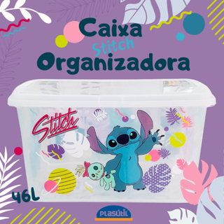 Caixa Organizadora Stitch 46L - Plasútil em Oferta na Shopee