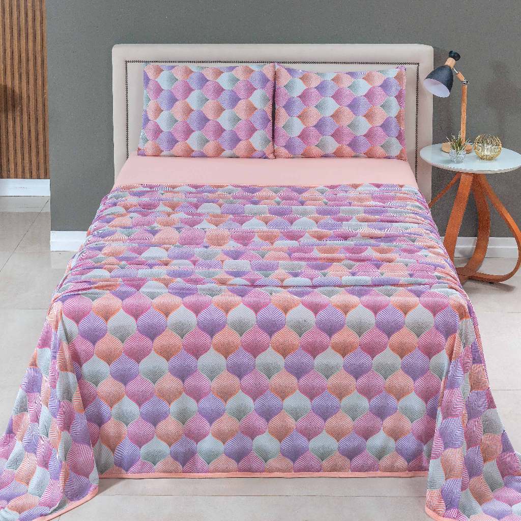 Lençol Solteiro 3 Peças Malha 100% Algodão Jogo Roupa de Cama Toque Macio Estampado