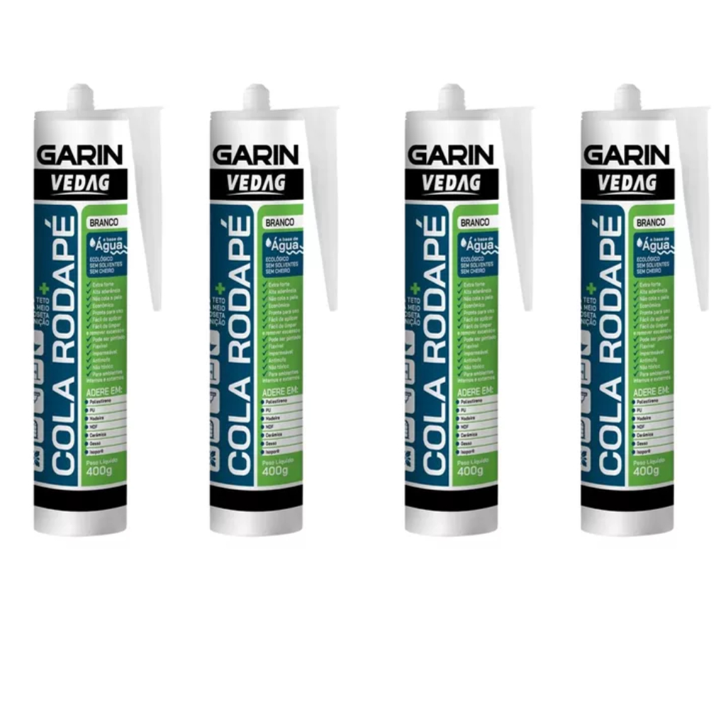Cola Rodapé 400gr Poliestireno Madeira Gesso Isopor Kit 4 unidades em Oferta na Shopee