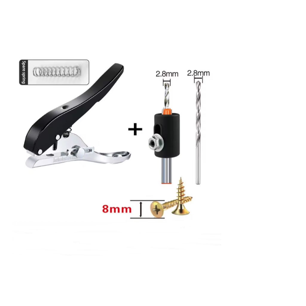 Kit Alicate Perfurador De Furo 8mm Com Escareador