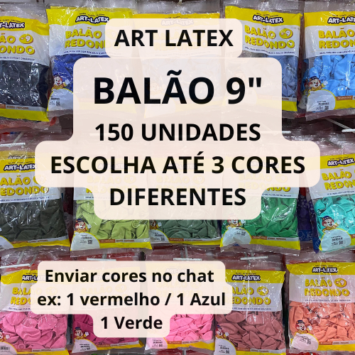 Balão Bexiga para Festa Redondo - Art Latéx - 9 polegadas - 150 Unidades - 3 Pacotes