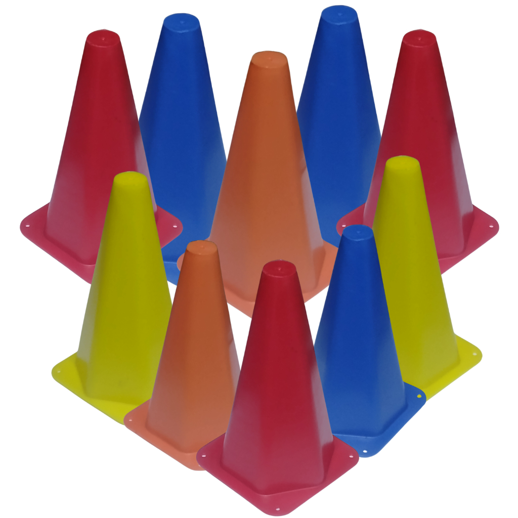 Kit 10 Cones Demarcatorio Treino Agilidade Futebol Futsal - Varias Cores