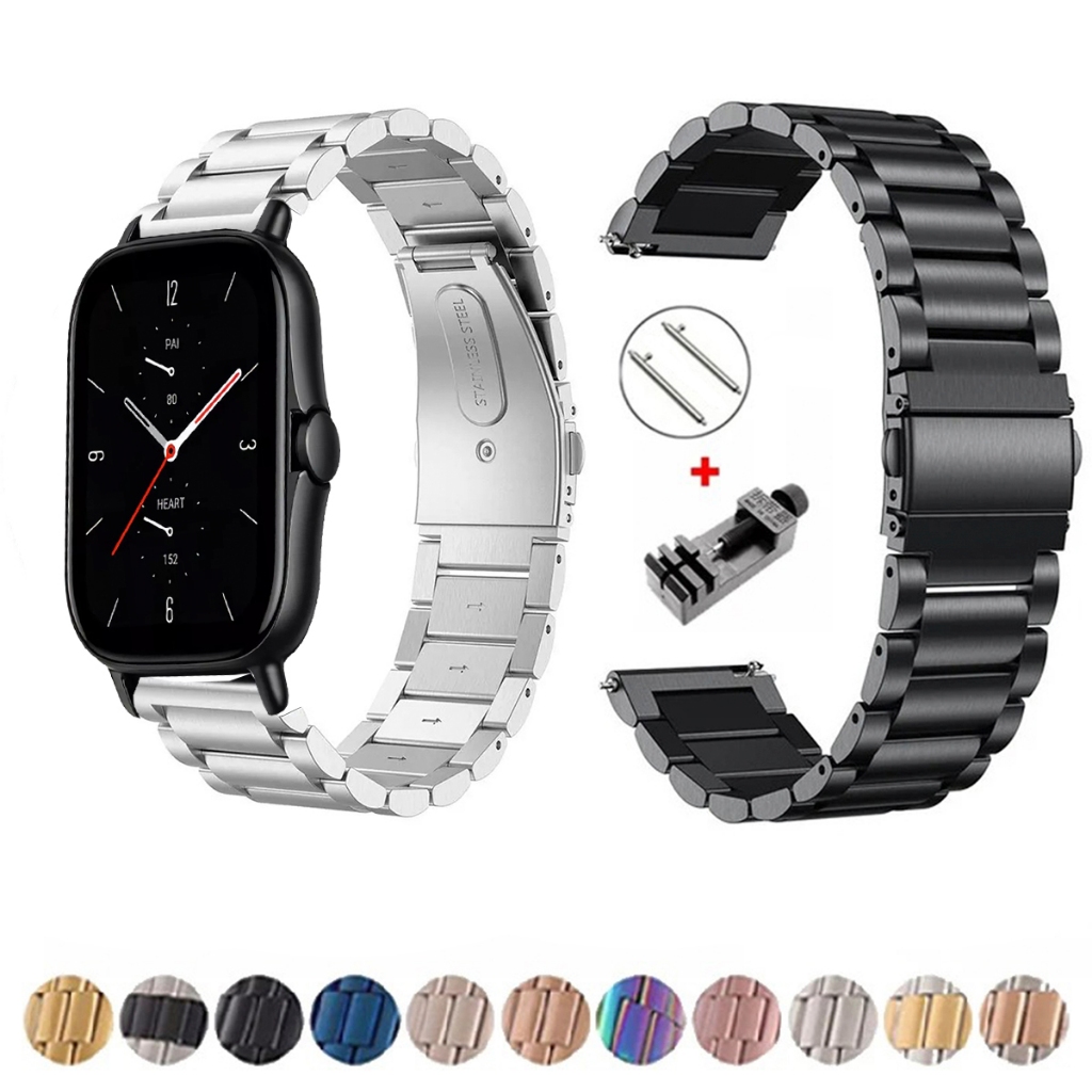 Pulseira de 20mm Metal Elos de aço inox para Smartwatch Amazfit Gts 2 NEW A1619 de Engate Rapido