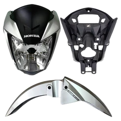 FRENTE FAROL SUPORTE PARALAMA CG TITAN 160 2022/2024 PRATA FORCE