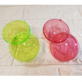kit com 10 esferas vermelha ou verde 6,5 cm transparente acrílico- festas, lembrancinhas, brindes em Oferta na Shopee