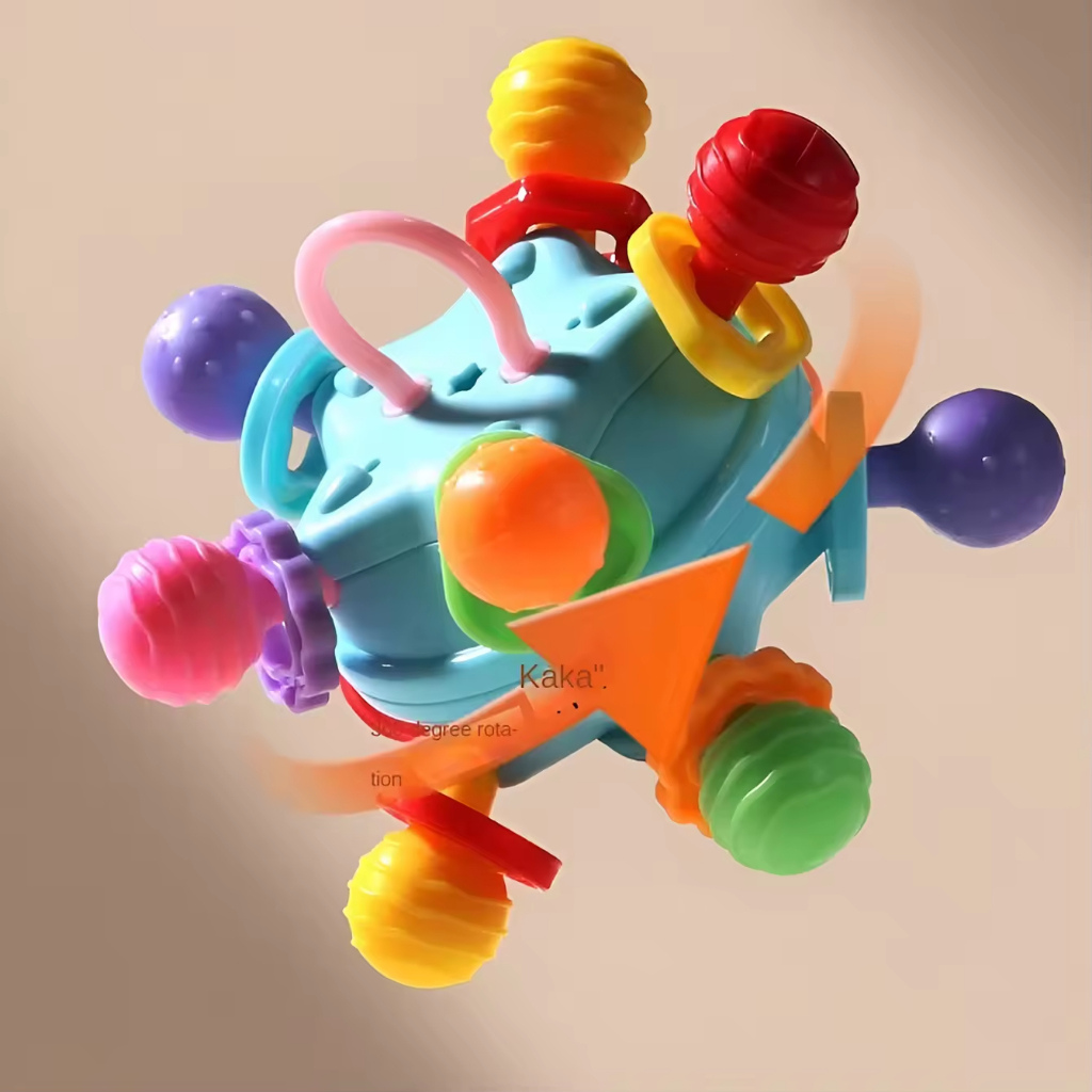 Mordedor Chocalho Montessori Sensorial Silicone Bola do Bebe Dentição Sem Irritação