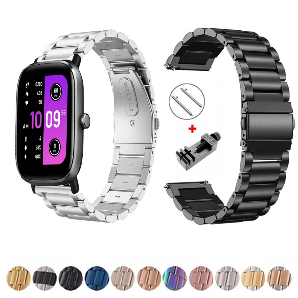 Pulseira de 20mm Metal Elos de aço inox para Smartwatch Amazfit Gts 2 Mini New A2018 de Engate Rapido