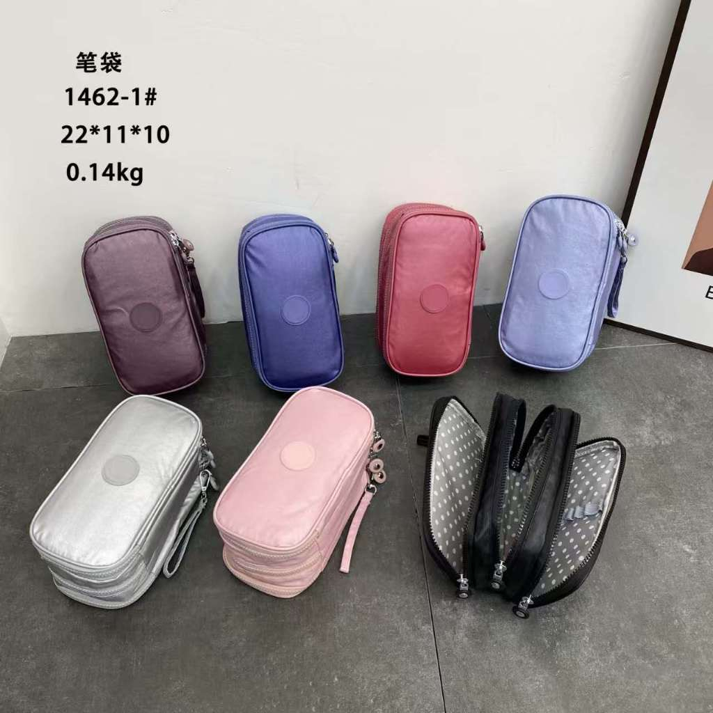 Necessaire estojo juvenil adulto escolar lisa 2 zíperes e 3 ziperes com alça de mão em Oferta na Shopee