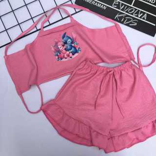 Conjunto Stitch kit Cropped e Short infantil em Oferta na Shopee