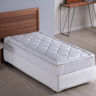 Pillow top protetor para colchão solteiro 100% algodão percal 200 fios dupla face em Oferta na Shopee