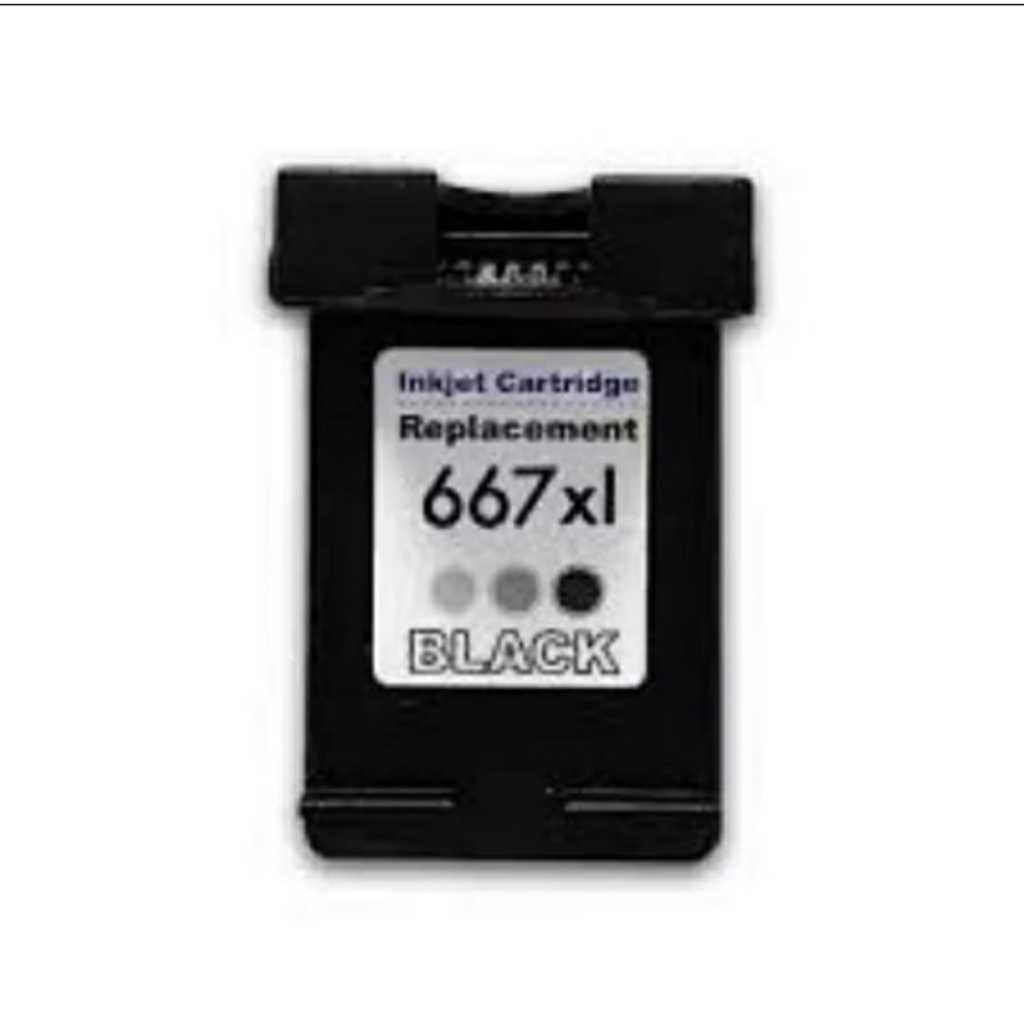 Cartucho Compatível HP 667XL Preto  Para Deskjet Ink Advantage 2376, 2776 e Mais