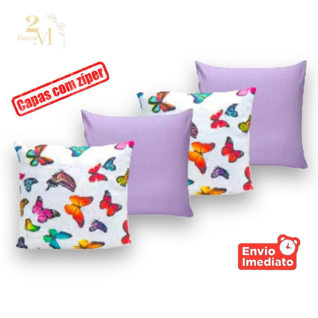 Kit C/4 Capas De Almofadas Decorativas 45x45 Estampadas Direto Da Fabrica