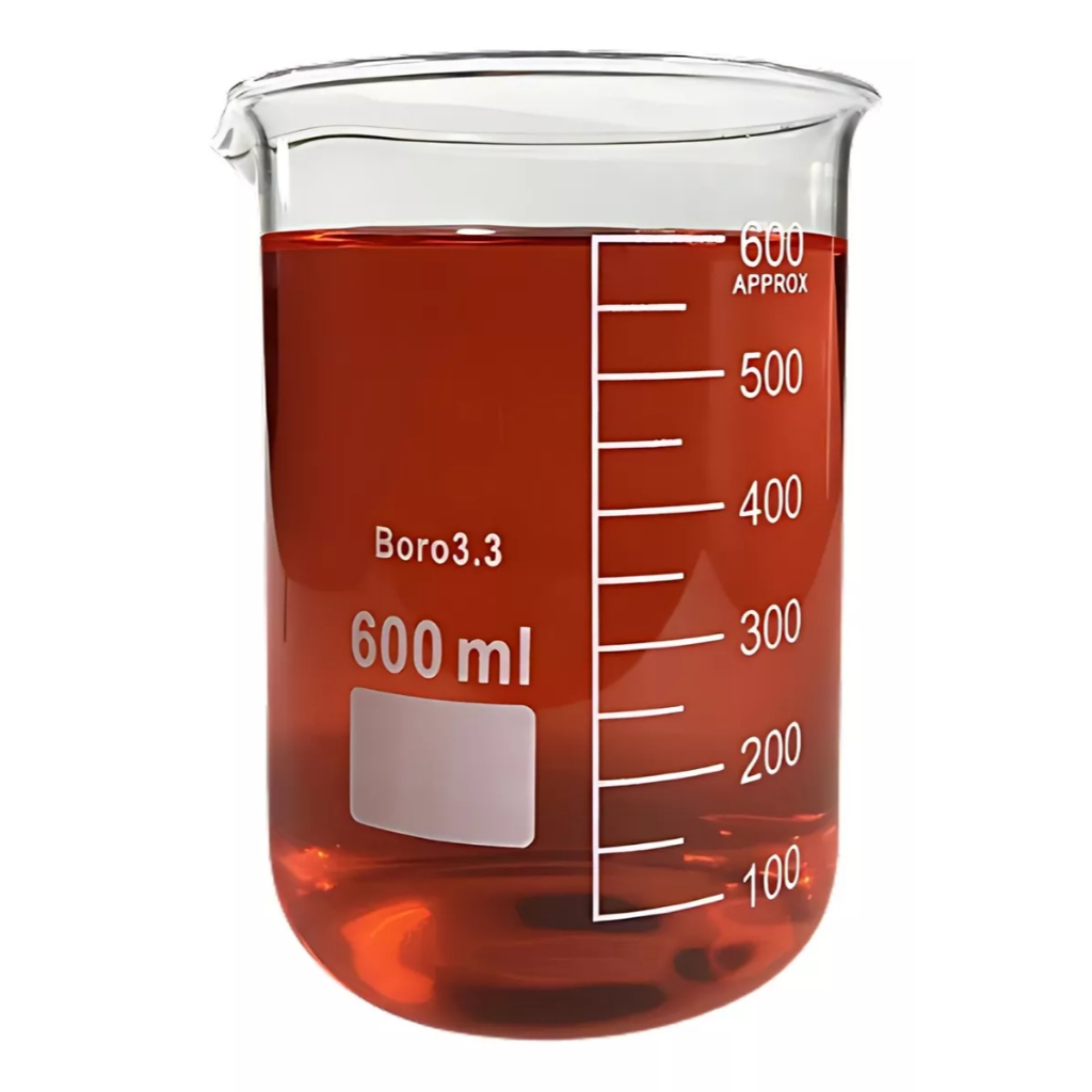 BECKER DE VIDRO GRADUADO 600ML - FORMA BAIXA