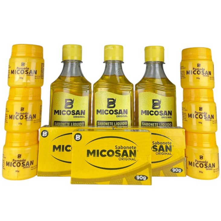 Micosan Pomada Kit Clareador 6 Pomadas 3 Sabonetes Liquidos 3 Sabonetes Em Barra Original