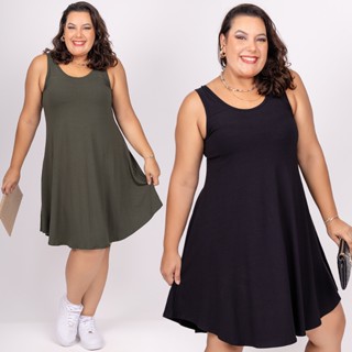 Vestido Feminino Soltinho Regata Viscolycra Leve Verão Plus Size Gestante Evangélica Confo...