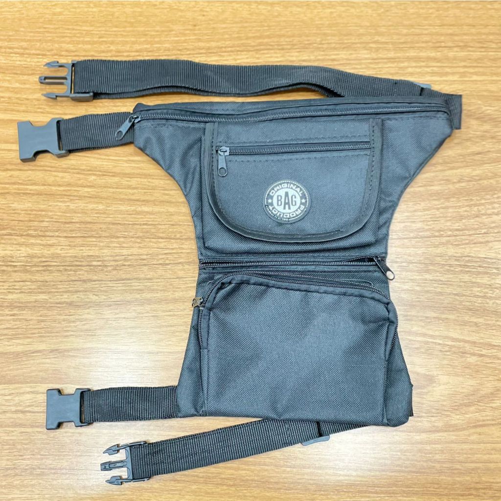 Cartucheira Porchete Bags De Perna Preta Lisa Unissex  Pequena Reforçada
