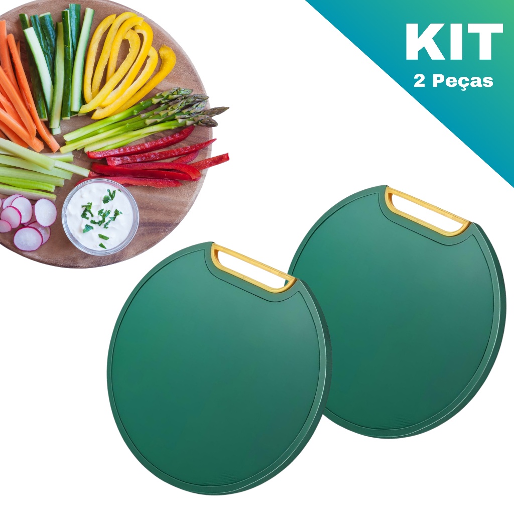 KIT 2 Tábua Para Corte Polietileno Carne Legumes Frutas